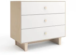 Oeuf 3 Drawer Dresser - Rhea - White/Birch