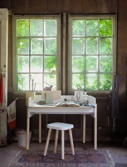 Oeuf Square Stool - White/Birch