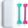 Oogiebear Infant Nose & Ear Cleaner Two Pack - Raspberry/Sea Foam with Case