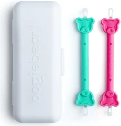 Oogiebear Infant Nose & Ear Cleaner Two Pack - Raspberry/Sea Foam with Case