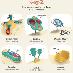 Oribel PortaPlay 4-in-1 Foldable Activity Center - Turn, Bounce, Play, Transform - Monsterland
