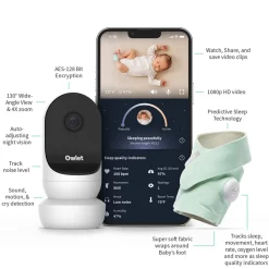 Owlet Cam 2 & Dream Sock Duo Smart Baby Monitoring System - Bedtime Blue