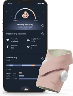 Owlet Dream Sock Smart Baby Monitor - Dusty Rose