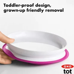 OXO Tot Stick & Stay Plate - Pink