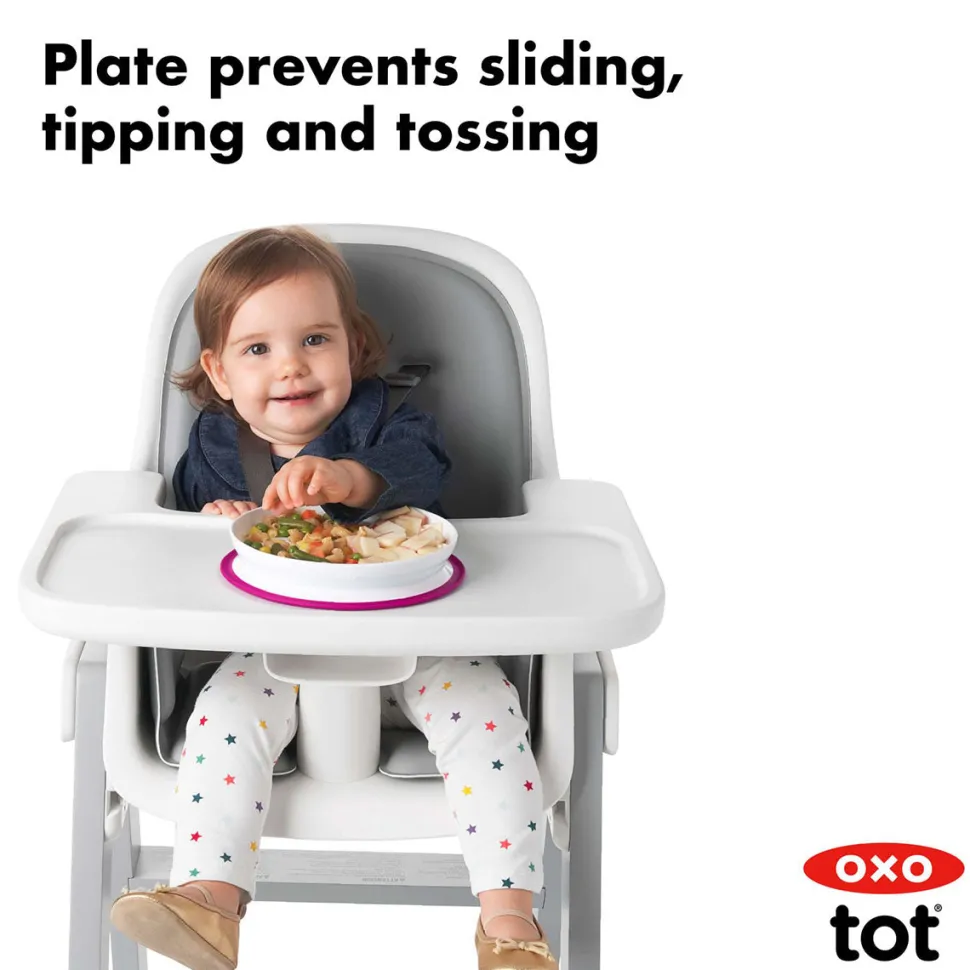 OXO Tot Stick & Stay Plate - Pink