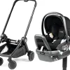 Peg Perego City Loop Chassis + Primo Viaggio Lounge Infant Car Seat Bundle - Black / True Black