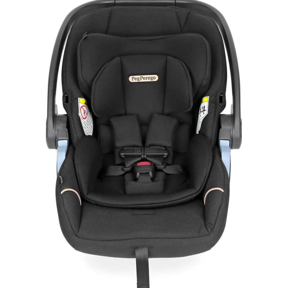 Peg Perego City Loop Double Stroller + Primo Viaggio Lounge Travel System Bundle - Black / True Black / True Black