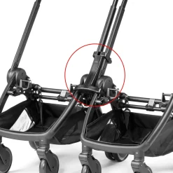 Peg Perego City Loop Double Stroller + Primo Viaggio Lounge Travel System Bundle - Black / True Black / True Black