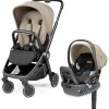 Peg Perego City Loop Stroller + Primo Viaggio Lounge Travel System Bundle - Black / Vanilla Blend / Vanilla Blend