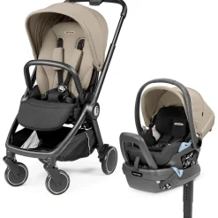 Peg Perego City Loop Stroller + Primo Viaggio Lounge Travel System Bundle - Black / Vanilla Blend / Vanilla Blend