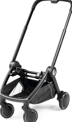 Peg Perego City Loop Twin Stroller + Pop Up Bassinet With Stand Bundle - Black / True Black / True Black