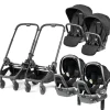 Peg Perego City Loop Twin Stroller + Primo Viaggio Lounge Travel System Bundle - Black / True Black / True Black