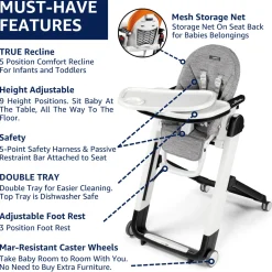 Peg Perego Siesta High Chair - Pure Grey