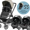 Peg Perego YPSI + Primo Viaggio 4-35 Nido K Twin Travel System Bundle - Vanilla Blend / True Black