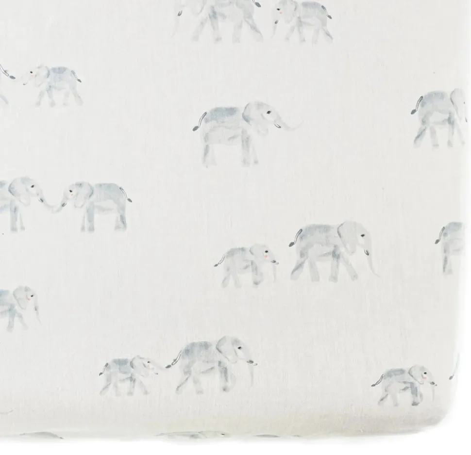 Petit Pehr Follow Me Organic Crib Sheet - Follow Me Elephant