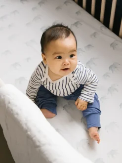 Petit Pehr Follow Me Organic Crib Sheet - Follow Me Elephant
