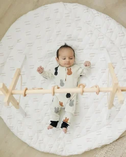 Poppyseed Play Extra Padded Round Play Mat - Neutral Lines