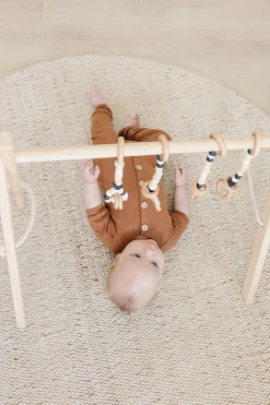 Poppyseed Play Wooden Baby Gym - Natural / Black Toys