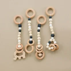 Poppyseed Play Wooden Baby Gym - Natural / Black Toys