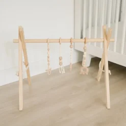 Poppyseed Play Wooden Baby Gym - Natural / Macrame