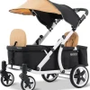 Pronto One (2 Seater) Stroller Wagon - White Frame / Ginger Yellow