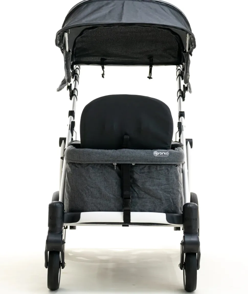 Pronto One (2 Seater) Stroller Wagon - White Frame / Ginger Yellow
