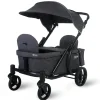 Pronto One (2 Seater) Stroller Wagon - Black Frame / Dark Grey