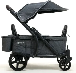 Pronto One (2 Seater) Stroller Wagon - Black Frame / Dark Grey