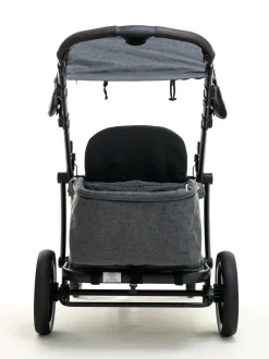 Pronto One (2 Seater) Stroller Wagon - Black Frame / Dark Grey