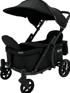 Pronto Squared (2 Seater) Stroller Wagon - Black Frame / City Black (Albee Exclusive)