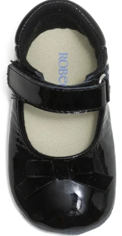 Robeez First Kicks Velvet Bow - Black, 9-12 months