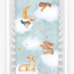Rookie Humans Cotton Sateen Crib Sheet - Goodnight Wonderland