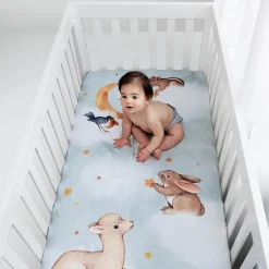 Rookie Humans Cotton Sateen Crib Sheet - Goodnight Wonderland