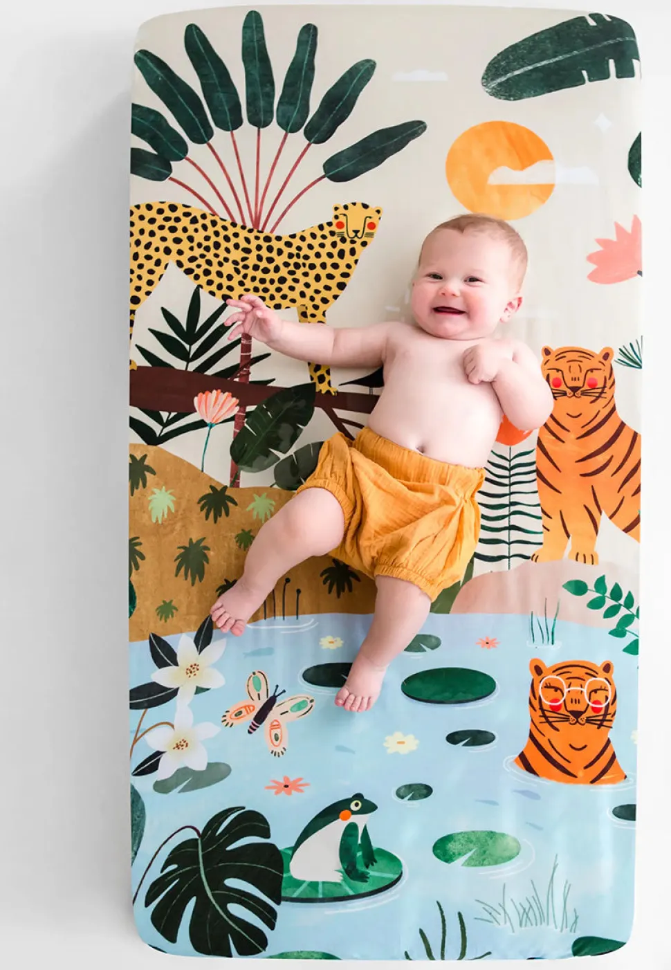 Rookie Humans Cotton Sateen Crib Sheet - In The Jungle