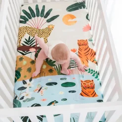 Rookie Humans Cotton Sateen Crib Sheet - In The Jungle