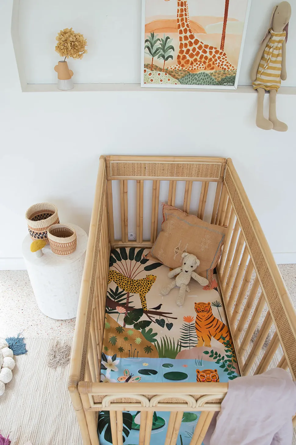 Rookie Humans Cotton Sateen Crib Sheet - In The Jungle