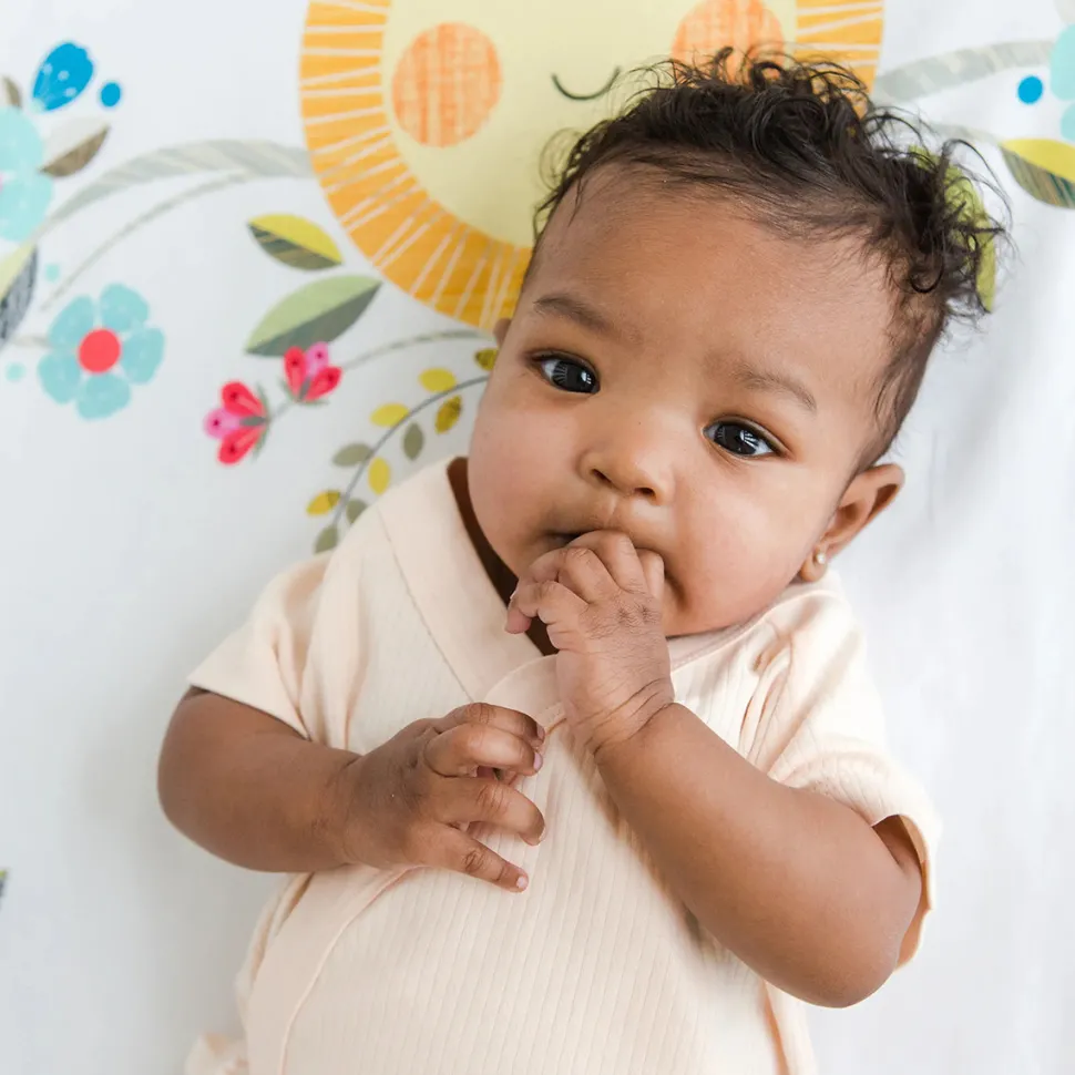 Rookie Humans Cotton Sateen Crib Sheet - Love Blooms