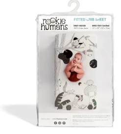 Rookie Humans Cotton Sateen Crib Sheet - Woodland Dreams