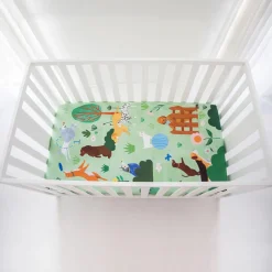 Rookie Humans Cotton Sateen Crib Sheet - At the Dog Park
