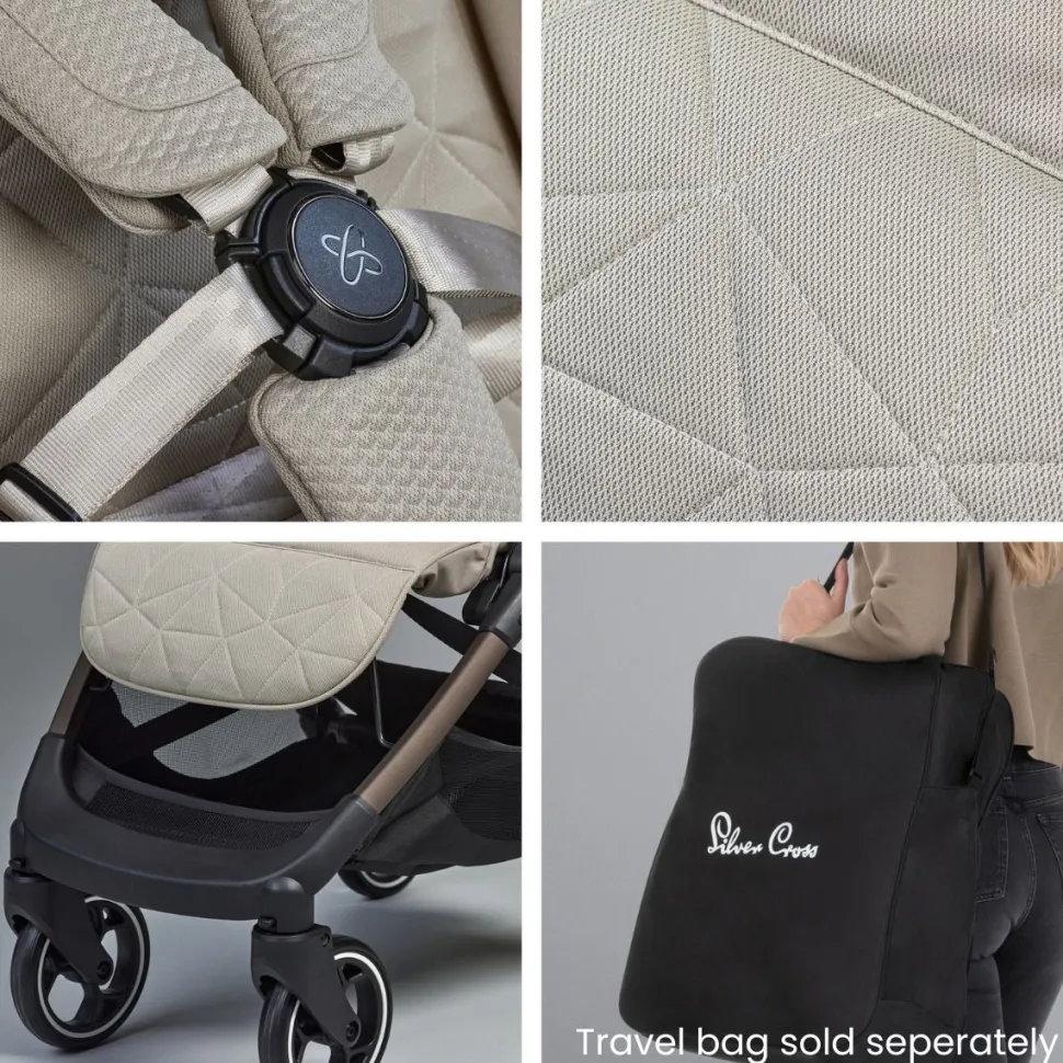 Silver Cross Clic Compact Stroller - Latte