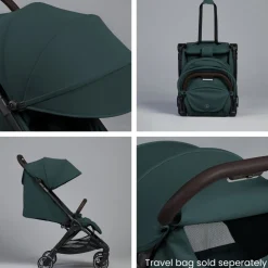 Silver Cross Clic Compact Stroller + Nuna PIPA RX Travel System Bundle - Conifer / Caviar