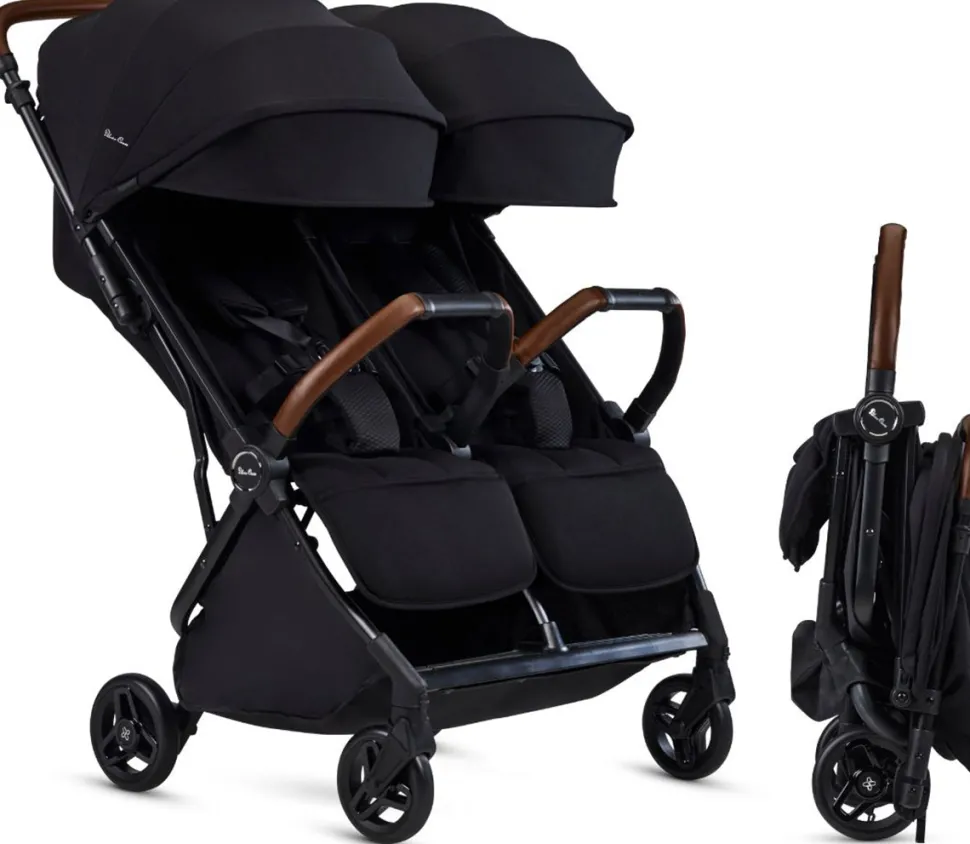 Silver Cross Jet Lightweight Double Stroller - Black