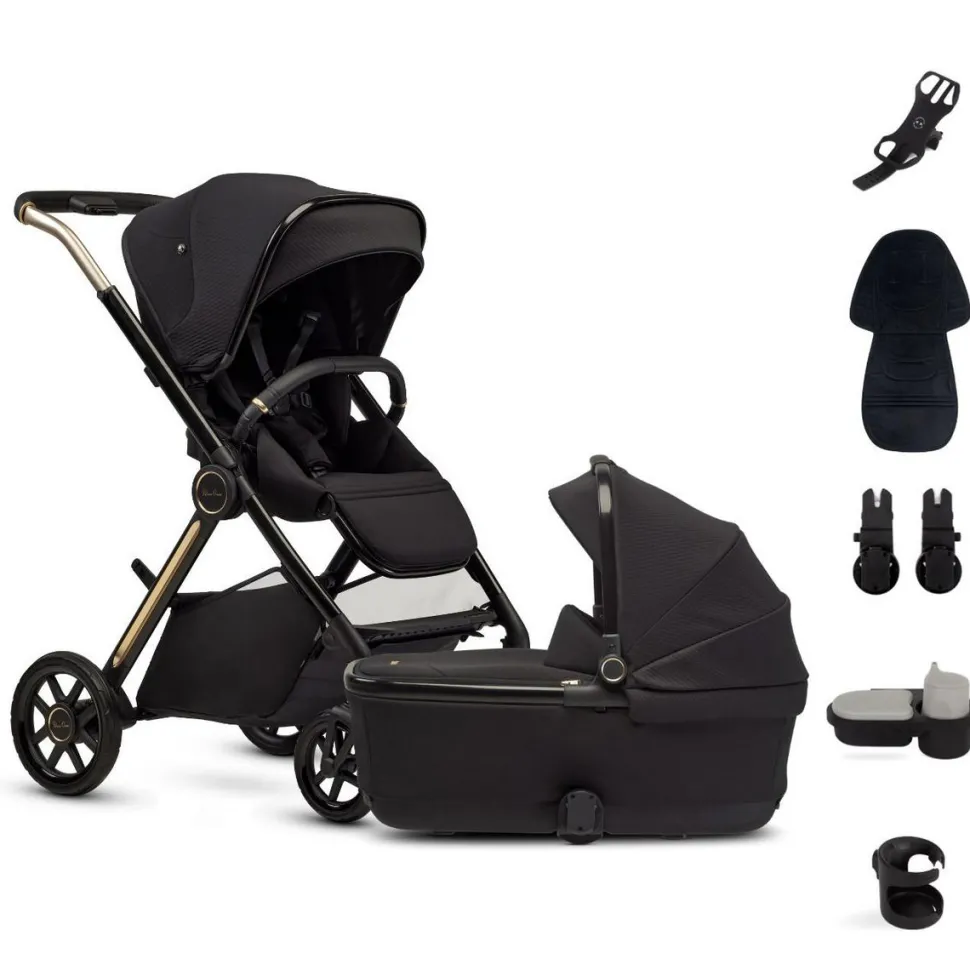 Silver Cross Reef 2 Stroller 2025 + Accessory + Bassinet Bundle - Espresso (Special Edition)