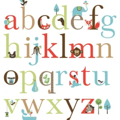 Skip Hop Alphabet 4 Piece Crib Bedding Set with Wall Decals