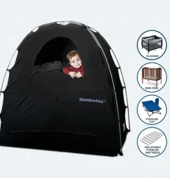 SlumberPod Privacy Canopy with Fan - Black / Gray