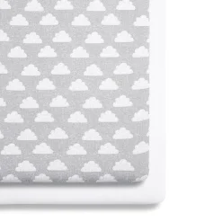 Snuz SnuzPod Crib Fitted Sheets, 2 Pack - Cloud