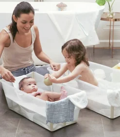 Stokke Flexi Bath X-Large Heat Sensitive Tub + Newborn Support - Sandy Beige