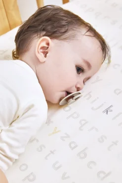 Stokke Sleepi Fitted Sheet by Pehr - Rainbow Alphabet Lines