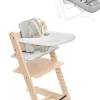 Stokke Tripp Trapp High Chair2 with Cushion, Newborn Set and Stokke Tray - Natural / Nordic Grey