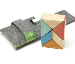 Tegu Pocket Pouch Prism 6 Piece Magnetic Blocks - Sunset